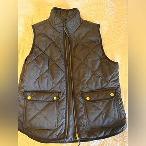 Quilted Black Vest with Gold Accents